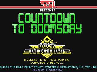 Buck Rogers Countdown to Doomsday title screen for Commodore 64